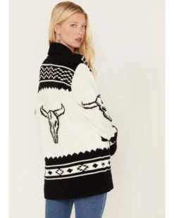 Idyllwind Women's Steer Head Knit Boyfriend Cardigan -Country Clothing Store 2000375313 001 P4