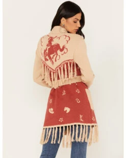 Idyllwind Women's Western Conversational Print Fringe Cardigan 9 Idyllwind Women's Western Conversational Print Fringe Cardigan -Country Clothing Store 2000375739 213 P4