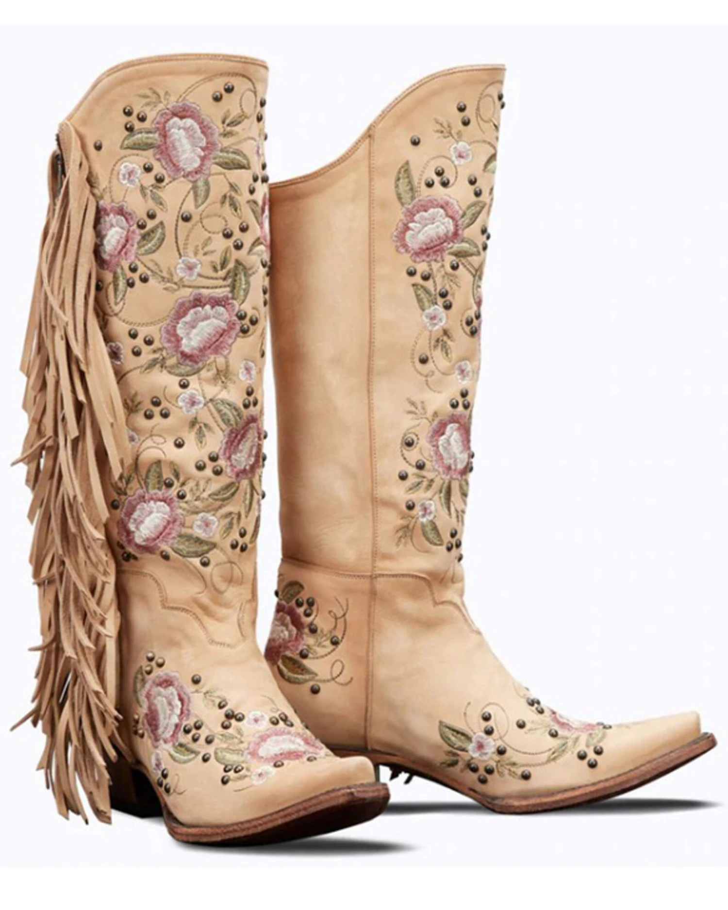 Junk Gypsy By Lane Women's Flora Floral Studded Western Boots - Snip Toe 4 Junk Gypsy By Lane Women's Flora Floral Studded Western Boots - Snip Toe - Image 2