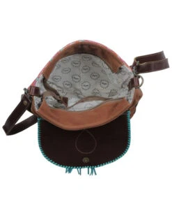 Myra Bag Women's Oceanic Blue Southwestern Hair-On Shoulder Bag -Country Clothing Store 2000377148 900 P5