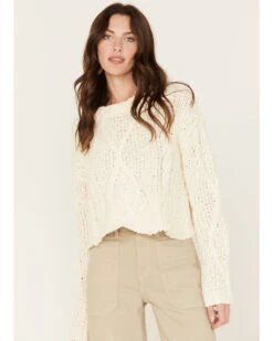 Free People Women's Cutting Edge Cable Knit Sweater