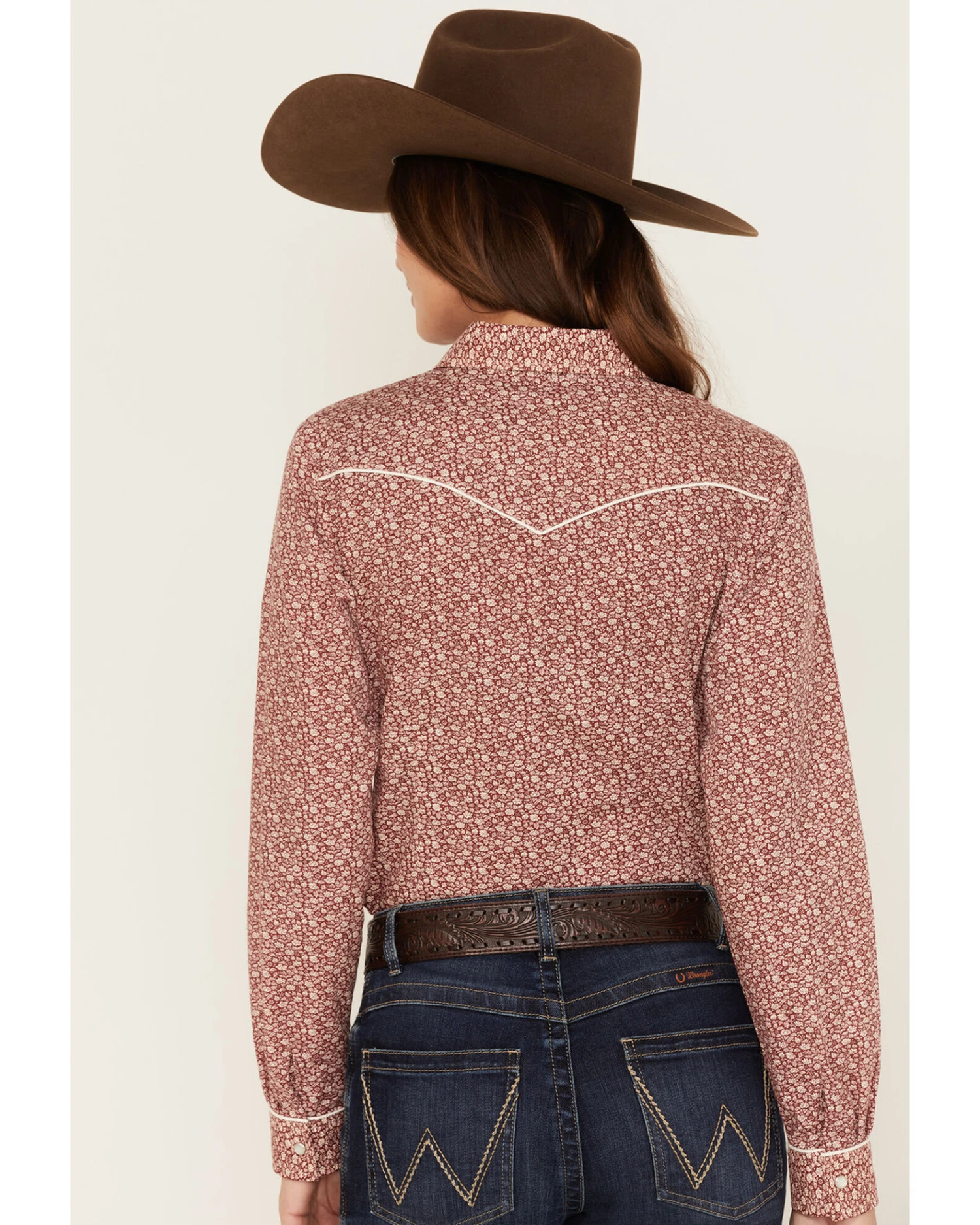 Roper Women's Ditsy Floral Print Long Sleeve Pearl Snap Retro Western Shirt 4 Roper Women's Ditsy Floral Print Long Sleeve Pearl Snap Retro Western Shirt - Image 2