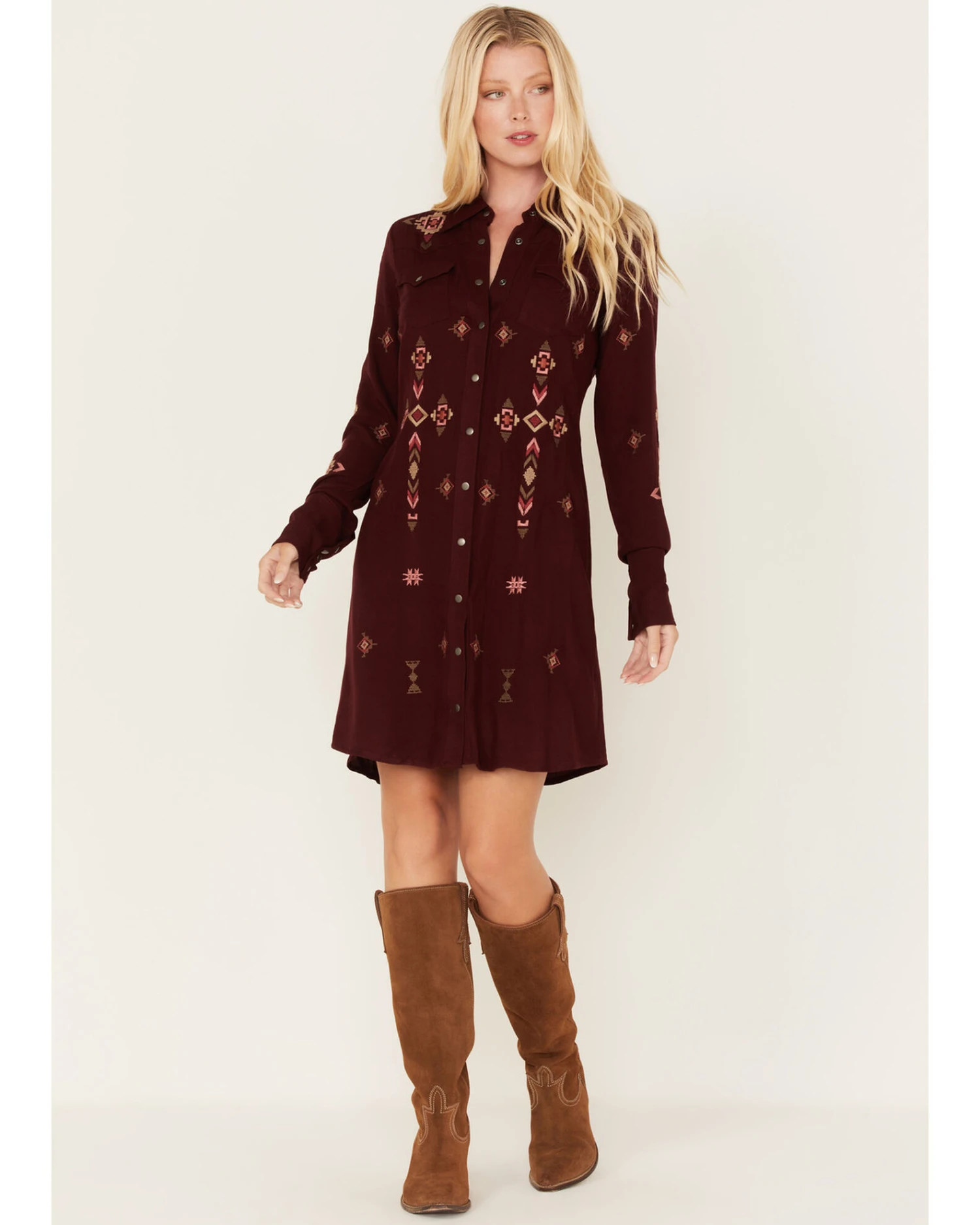 Stetson Women's Southwestern Embroidered Shirt Dress 4 Stetson Women's Southwestern Embroidered Shirt Dress - Image 2