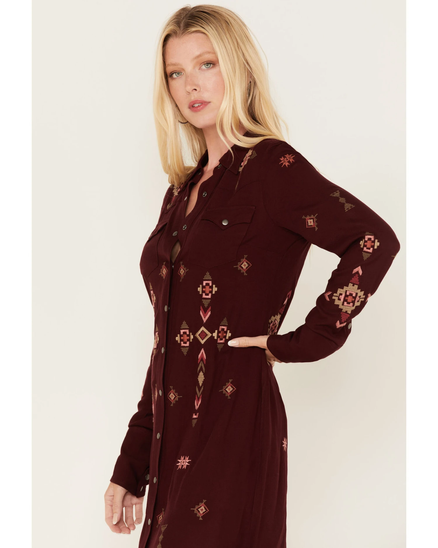 Stetson Women's Southwestern Embroidered Shirt Dress 3 Stetson Women's Southwestern Embroidered Shirt Dress