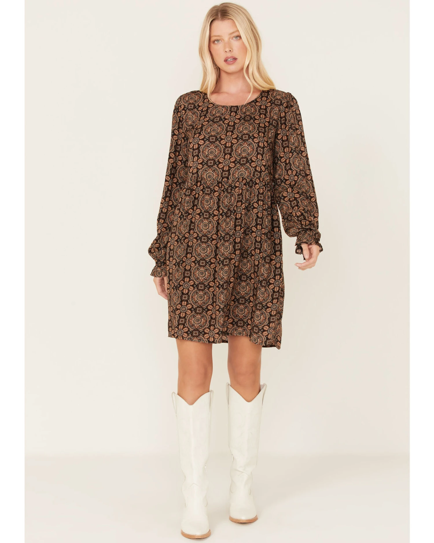 Stetson Women's Praire Paisley Print Long Sleeve Dress 5 Stetson Women's Praire Paisley Print Long Sleeve Dress - Image 3