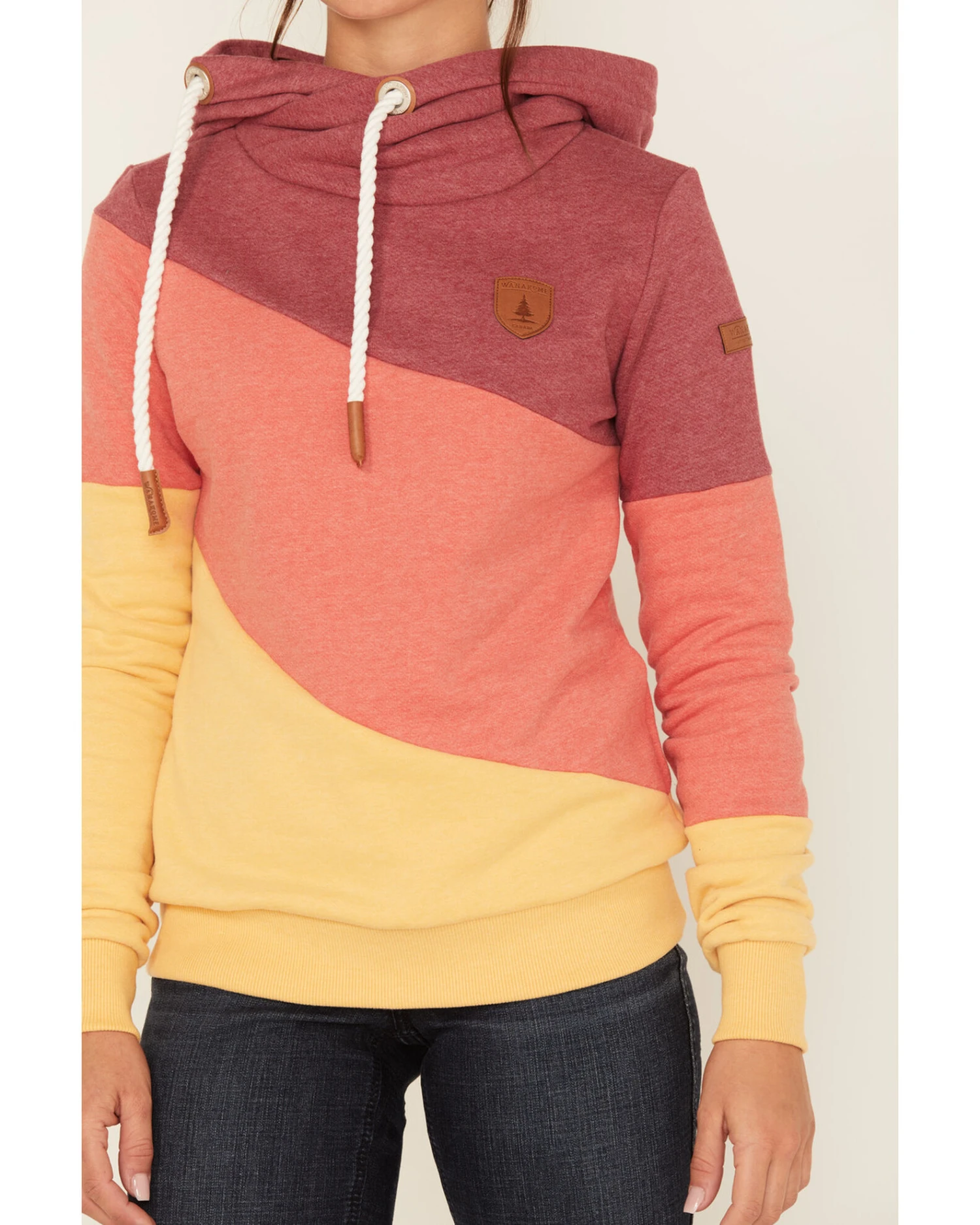 Wanakome Women's Selene Color Block Cowl Neck Hoodie 3 Wanakome Women's Selene Color Block Cowl Neck Hoodie