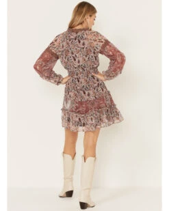 Miss Me Women's Paisley Print Ruffle Lace Tiered Dress -Country Clothing Store 2000379031 661 P4