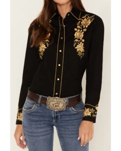 Rockmount Ranchwear Women's Cascading Embroidered Floral Print Long Sleeve Western Shirt -Country Clothing Store 2000379517 001 P3