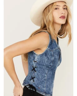 Wrangler X Fender Women's Lace-Up Denim Top -Country Clothing Store 2000379696 400 P2