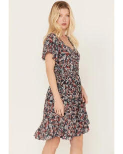 Wrangler Women's Ditsy Snap Front Dress