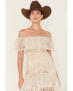 Shyanne Women's Off-Shoulder Tiered Lace Dress 9 Shyanne Women's Off-Shoulder Tiered Lace Dress -Country Clothing Store 2000380623 295 P1