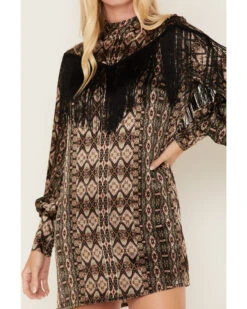 Shyanne Women's Long Sleeve Satin Fringe Mode Dress 8 Shyanne Women's Long Sleeve Satin Fringe Mode Dress -Country Clothing Store 2000380639 001 P2