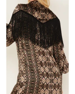 Shyanne Women's Long Sleeve Satin Fringe Mode Dress 7 Shyanne Women's Long Sleeve Satin Fringe Mode Dress -Country Clothing Store 2000380639 001 P4