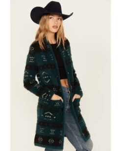 Shyanne Women's Southwestern Eyelash Knit Cardigan -Country Clothing Store 2000380658 443 P2