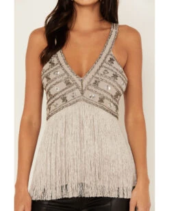 Shyanne Women's Beaded Fringe Halter Top -Country Clothing Store 2000380665 085 P4