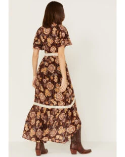 Shyanne Women's Short Sleeve Floral Print High Low Maxi Dress -Country Clothing Store 2000380672 401 P4