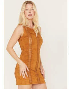 Shyanne Women's Faux Suede Crochet Dress -Country Clothing Store 2000380674 255 P2