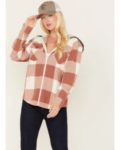Cleo + Wolf Women's Buffalor Plaid Print Hooded Flannel Shirt -Country Clothing Store 2000380772 200 P1