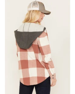 Cleo + Wolf Women's Buffalor Plaid Print Hooded Flannel Shirt -Country Clothing Store 2000380772 200 P4