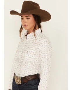 Rough Stock By Panhandle Women's Long Sleeve Pearl Snap Western Shirt -Country Clothing Store 2000381076 110 P2