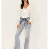 Idyllwind Women's Loma Light Wash Contrast Wash High Risin' Stretch Flare Jeans -Country Clothing Store 2000381427 412 P1