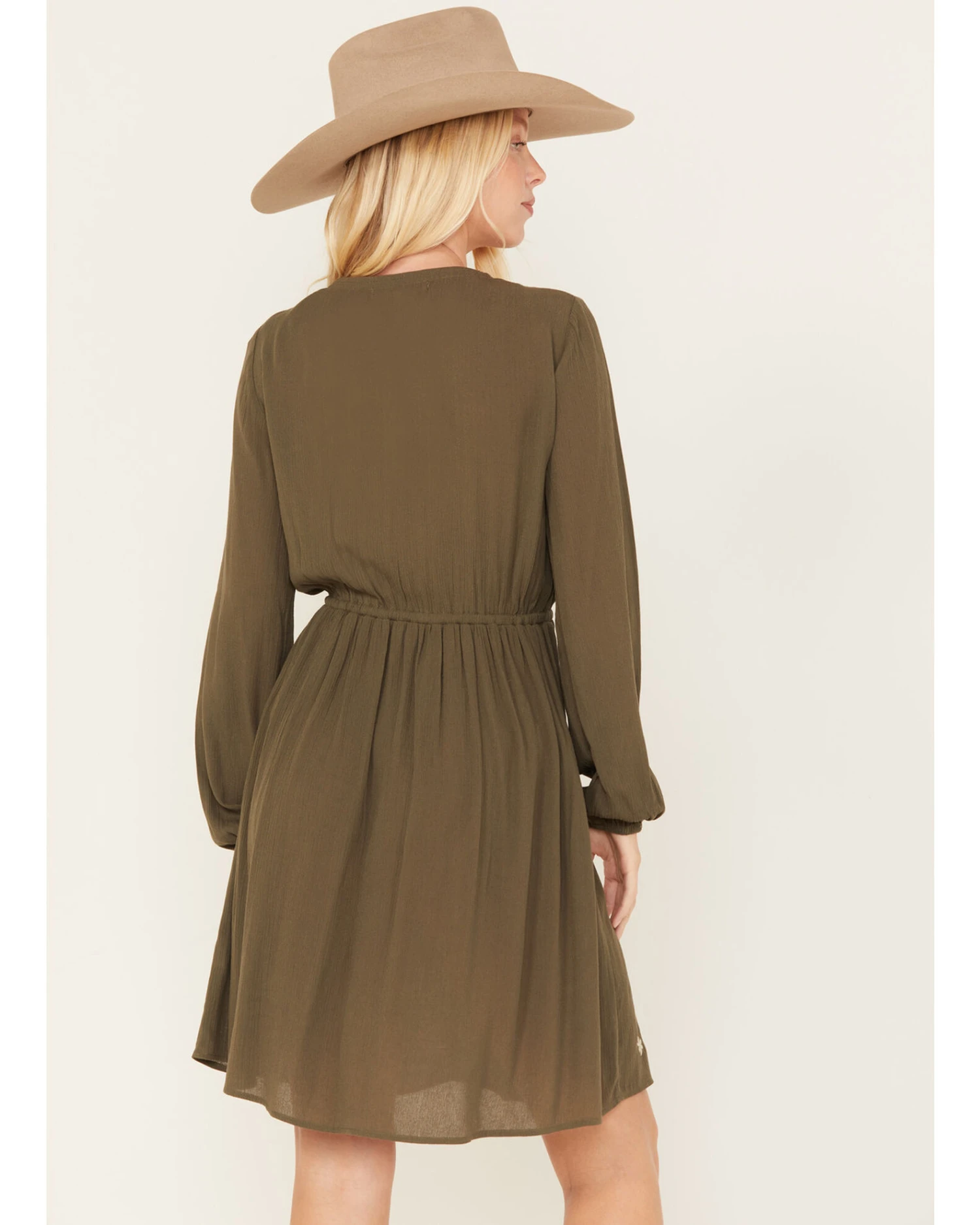 Jolt Women's Floral Embroidered Long Sleeve Dress 5 Jolt Women's Floral Embroidered Long Sleeve Dress - Image 3