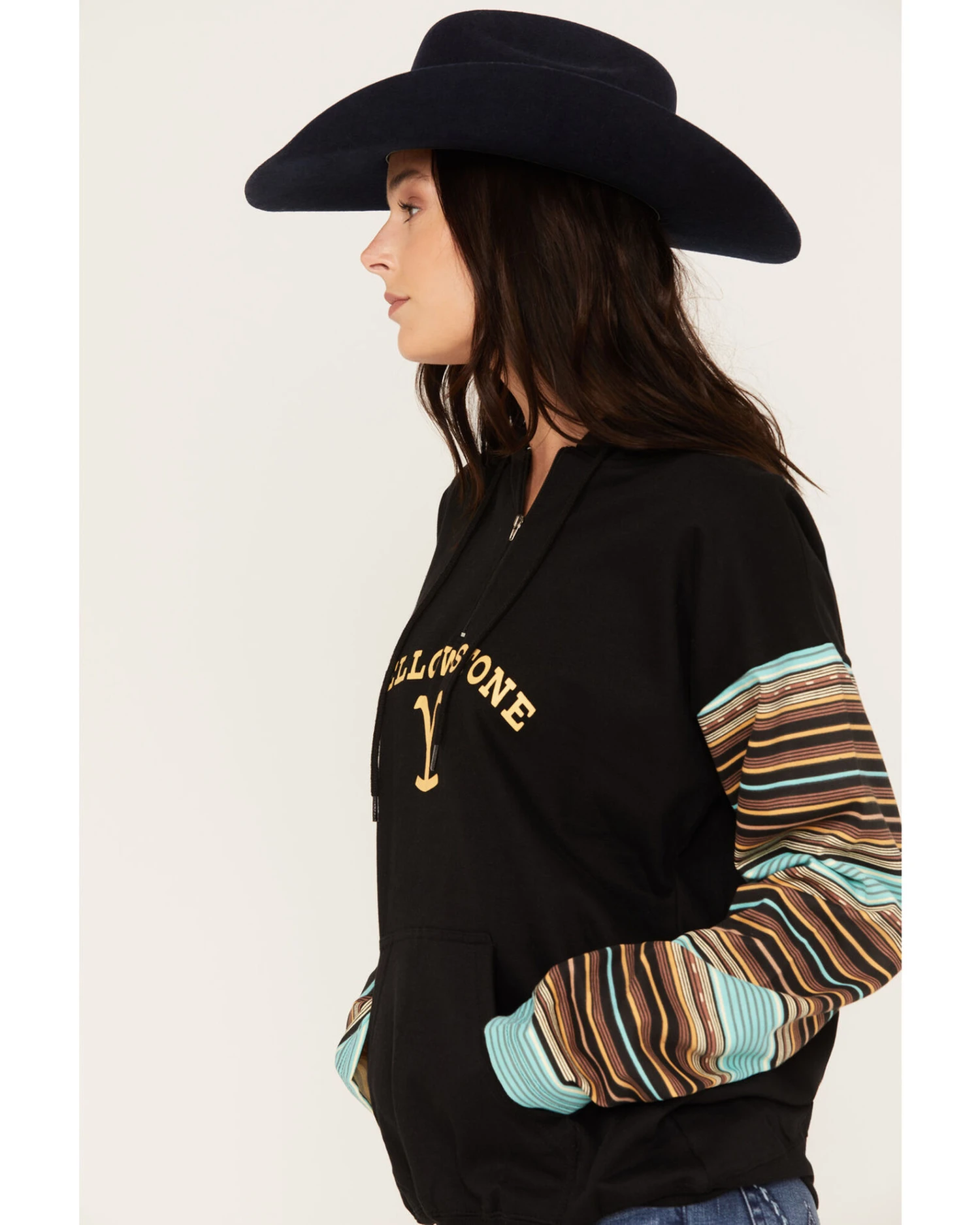 Changes Women's Serape Striped Yellowstone Hoodie 6 Changes Women's Serape Striped Yellowstone Hoodie - Image 4