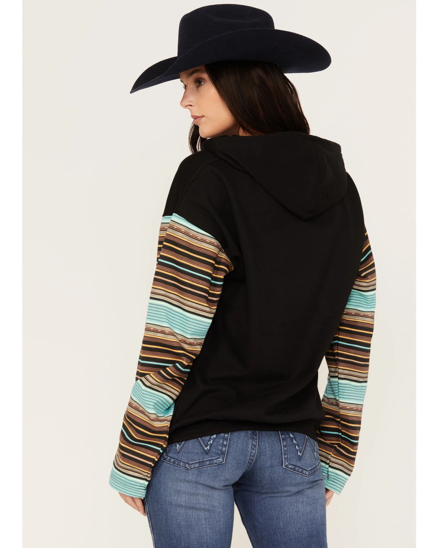 Changes Women's Serape Striped Yellowstone Hoodie 4 Changes Women's Serape Striped Yellowstone Hoodie - Image 2