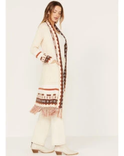 Shyanne Women's Southwestern Border Knit Maxi Cardigan 9 Shyanne Women's Southwestern Border Knit Maxi Cardigan -Country Clothing Store 2000382848 251 P2