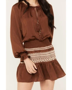 Shyanne Women's Satin Peasant Dress -Country Clothing Store 2000382869 201 P3