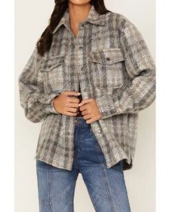Cleo + Wolf Women's Long Sleeve Snap Plaid Shacket -Country Clothing Store 2000382946 461 P3