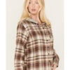 Cleo + Wolf Women's Tau Plaid Print Hooded Flannel Long Sleeve Shirt -Country Clothing Store 2000382956 251 P2