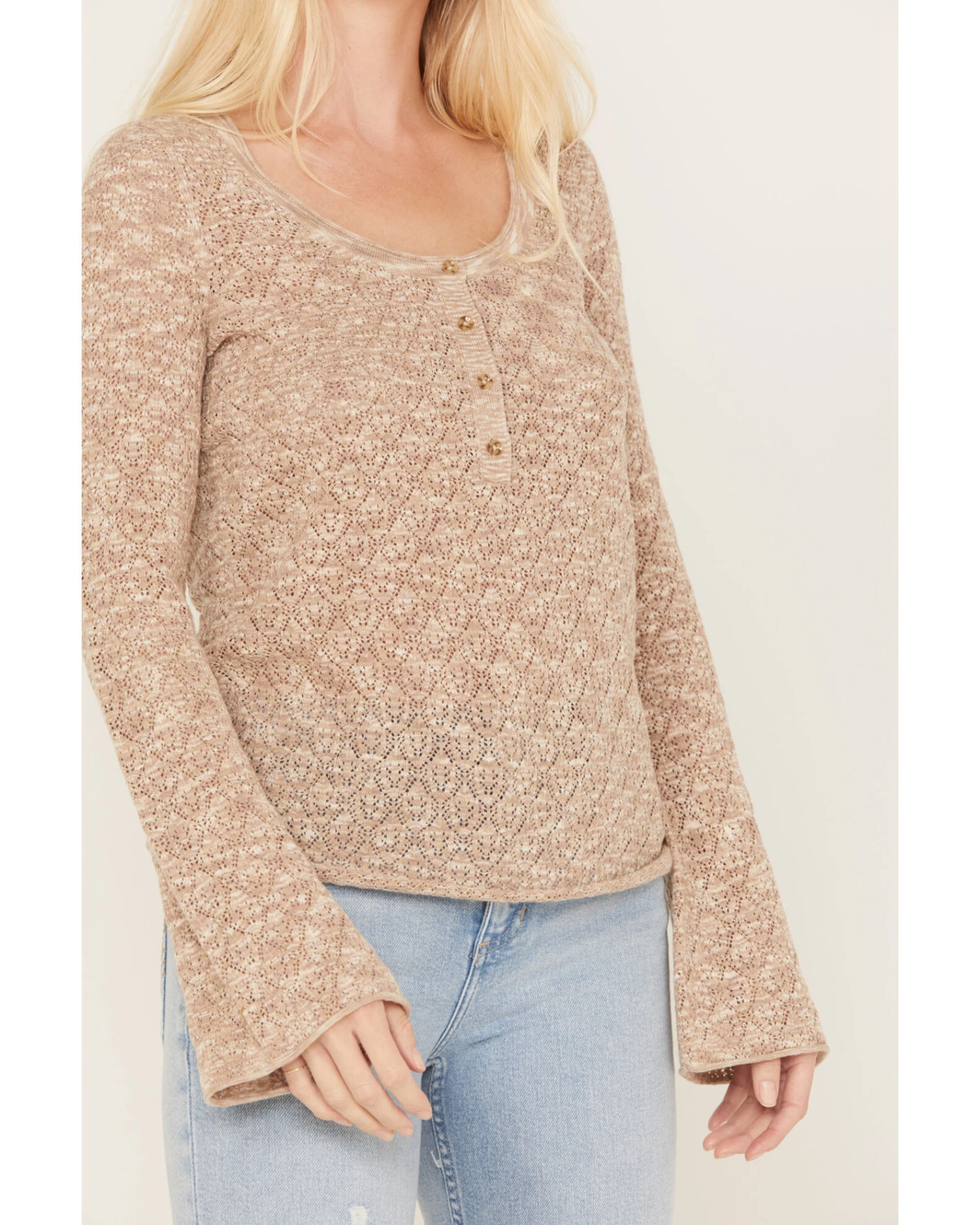 Idyllwind Women's Ranger Pointelle Henley Long Sleeve Shirt 4 Idyllwind Women's Ranger Pointelle Henley Long Sleeve Shirt - Image 2