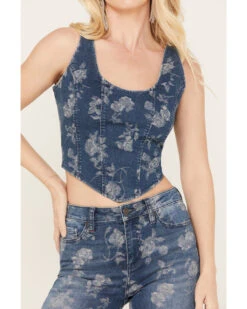 Idyllwind Women's Floral Drive Jacquard Denim Corset Top -Country Clothing Store 2000383132 415 P3