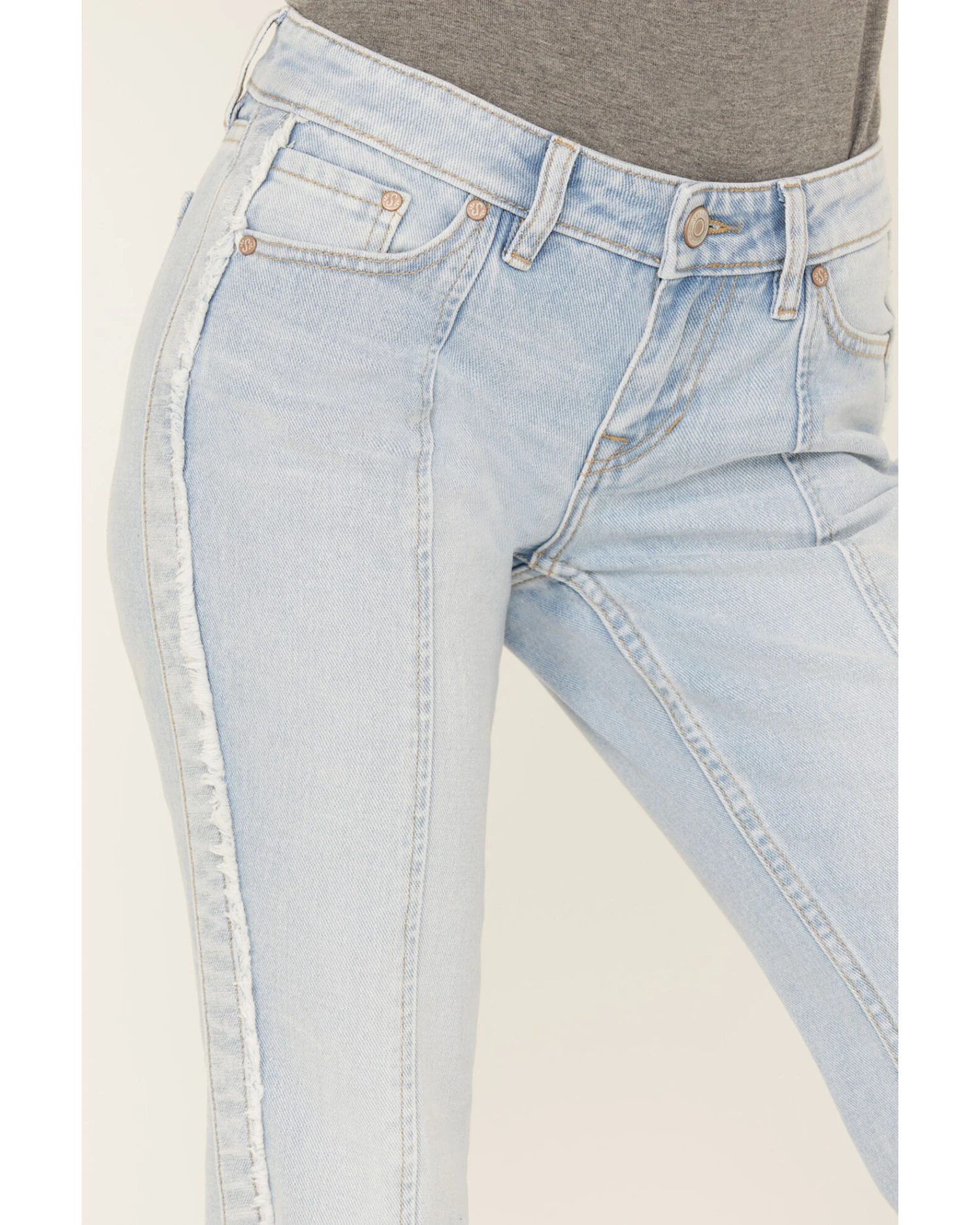 Shyanne Women's Light Wash Low Rise Seamed Bootcut Jeans 3 Shyanne Women's Light Wash Low Rise Seamed Bootcut Jeans