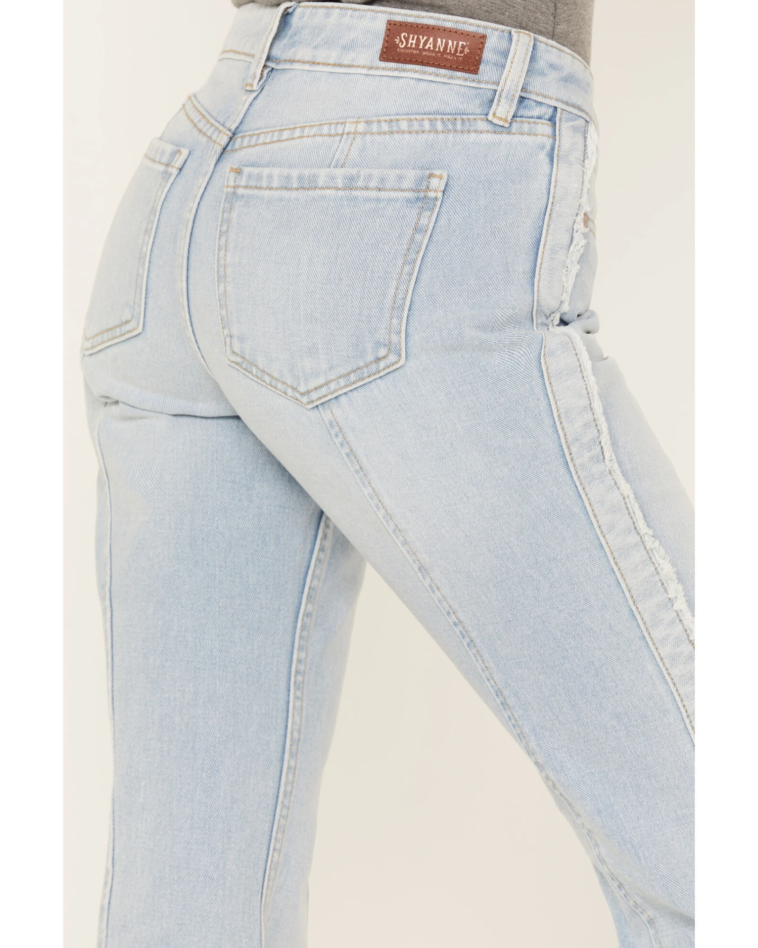 Shyanne Women's Light Wash Low Rise Seamed Bootcut Jeans 4 Shyanne Women's Light Wash Low Rise Seamed Bootcut Jeans - Image 2