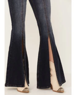 Shyanne Women's Dark Wash Mid Rise Slit Boot Cut Jeans 8 Shyanne Women's Dark Wash Mid Rise Slit Boot Cut Jeans -Country Clothing Store 2000383359 415 P2