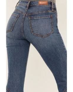 Shyanne Women's Medium Wash High Rise Ruffled Super Flare Stretch Jeans -Country Clothing Store 2000383366 415 P4