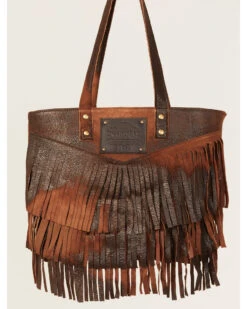 Corral Women's Fringe Distressed Leather Tote Bag