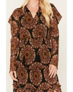 Miss Me Women's Multi Print Maxi Dress