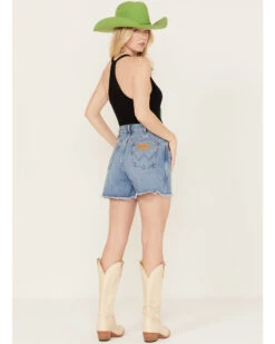 Wrangler Women's Light Wash High Rise A-Line Cutoff Donna Shorts