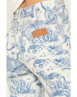 Wrangler Women's High Rise Nautical Print Wanderer Flare Jeans -Country Clothing Store 2000383489 900 P4