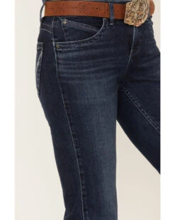 Wrangler Women's Mid Rise Q-Baby Dark Wash Bootcut Ultimate Riding Jeans
