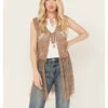 Rock & Roll Denim Women's Crochet Fringe Vest -Country Clothing Store 2000385010 251 P1