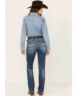 Rock & Roll Denim Women's Medium Wash Mid Rise Extra Stretch Riding Bootcut Jeans -Country Clothing Store 2000385093 414 P3