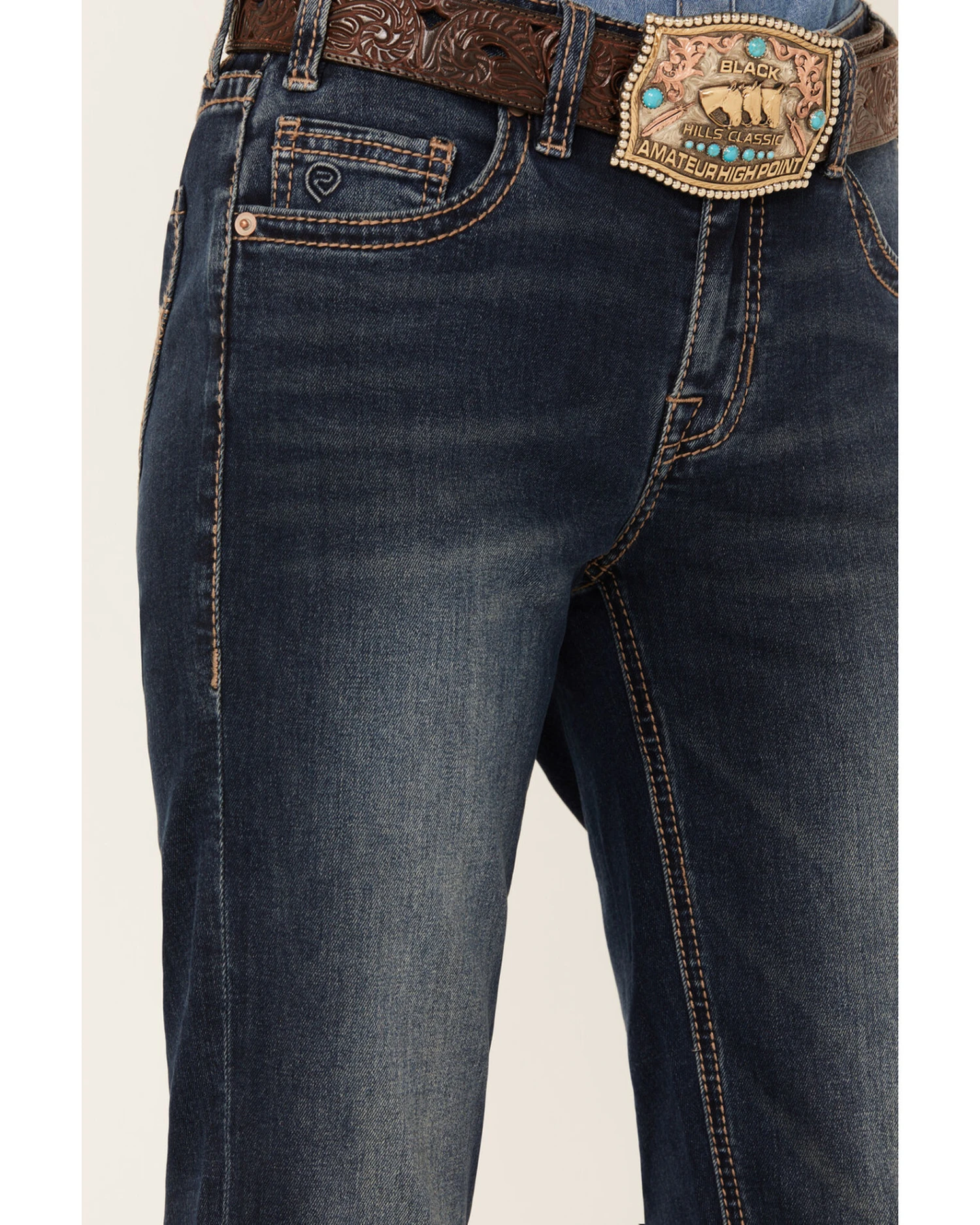 Rock & Roll Denim Women's Dark Wash Mid Rise Extra Stretch Riding Bootcut Jeans 6 Rock & Roll Denim Women's Dark Wash Mid Rise Extra Stretch Riding Bootcut Jeans - Image 4