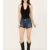 Rock & Roll Denim Women's Medium Wash Mid Rise Extra Stretch Seam Shorts 2 Rock & Roll Denim Women's Medium Wash Mid Rise Extra Stretch Seam Shorts -Country Clothing Store 2000385100 414 P1