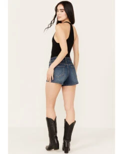Rock & Roll Denim Women's Medium Wash Mid Rise Extra Stretch Seam Shorts -Country Clothing Store 2000385100 414 P3