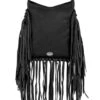 American West Women's Hair-On Studded Fringe Crossbody Messenger -Country Clothing Store 2000385348 001 P2