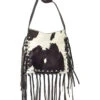 American West Women's Pony Hair-On Studded Fringe Crossbody Messenger -Country Clothing Store 2000385356 240 P1